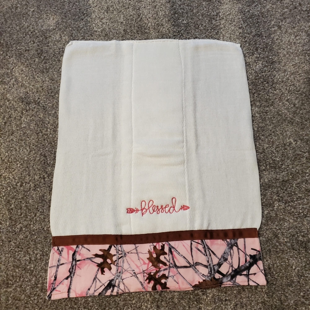 New Handmade Blessed Pink Camo Burp Cloth - Picture 2 of 2